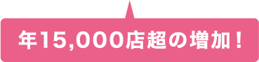 年15,000店超の増加!